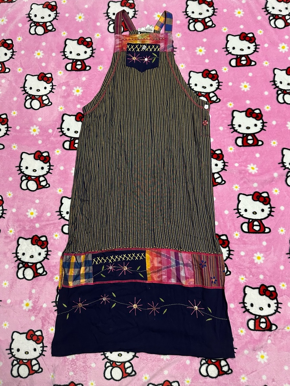 Y2K Art-to-Wear Boho Patchwork Jumper Dress